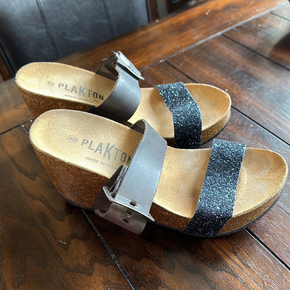 Women's Sandals with Glitter Strap - Black - Picture 6 of 6